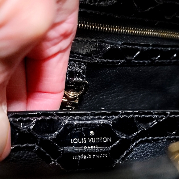 LOUIS VUITTON RARE Black Python Capucines Handbag BB - Picture 11 of 12